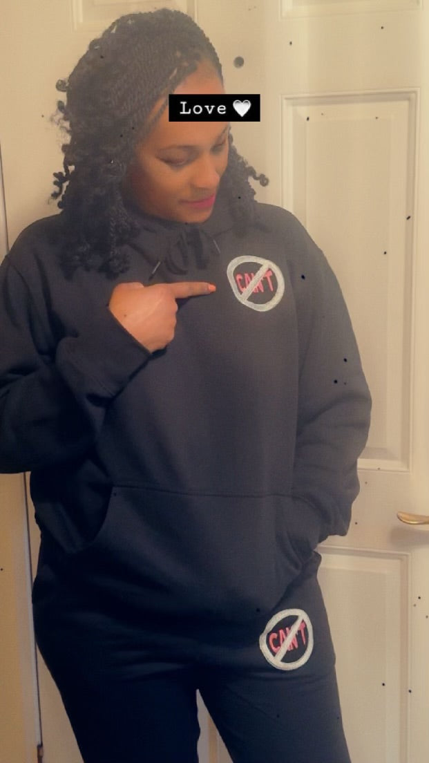 Anti-“Can’t” logo sweatsuit!