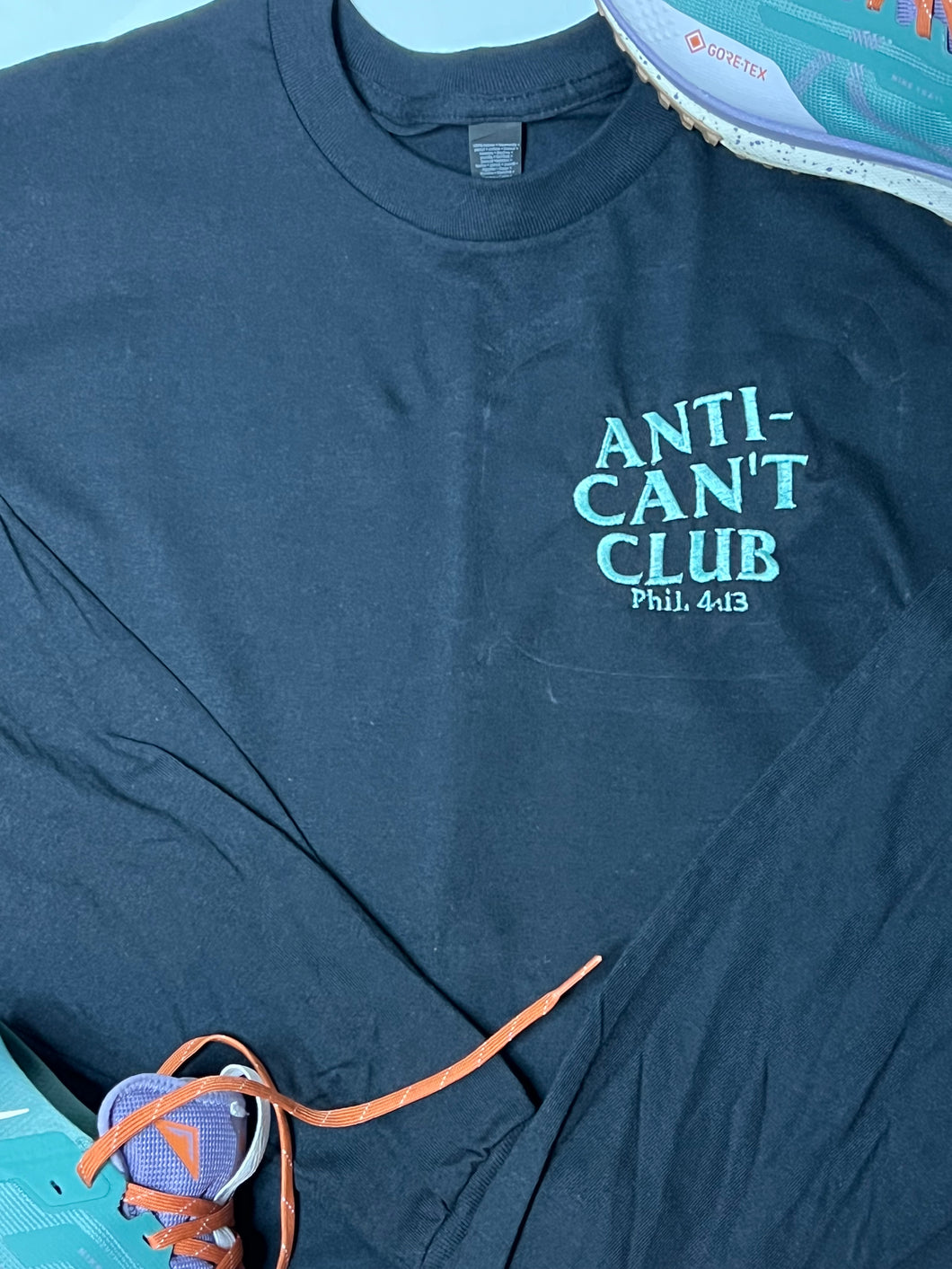 Embroidered Anti-Can’t Club T-Shirt – Premium Faith-Based Streetwear | Philippians 4:13 Inspired